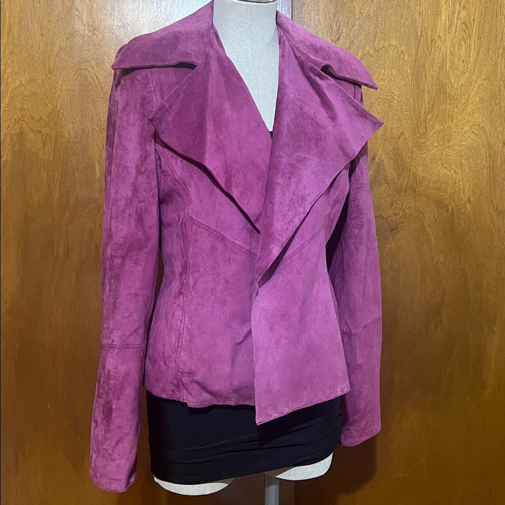 Vintage Suede Magenta Blazer - Size M